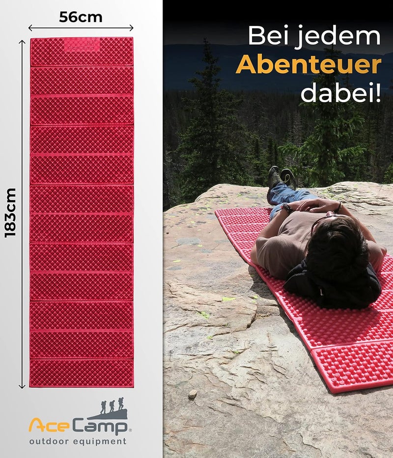 Ace Camp Portable Foam Sleeping Pad, Full Length Accordion Sleeping Mat for Camping & Hiking, Lightweight, Soft & Compact Cushion for Sleeping Bag, Comfort, Tent, Rocky Terrain - Image 3